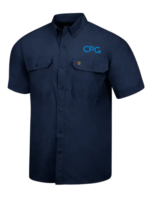 Carhartt Force Navy Solid Short Sleeve Shirt w/CPG Logo