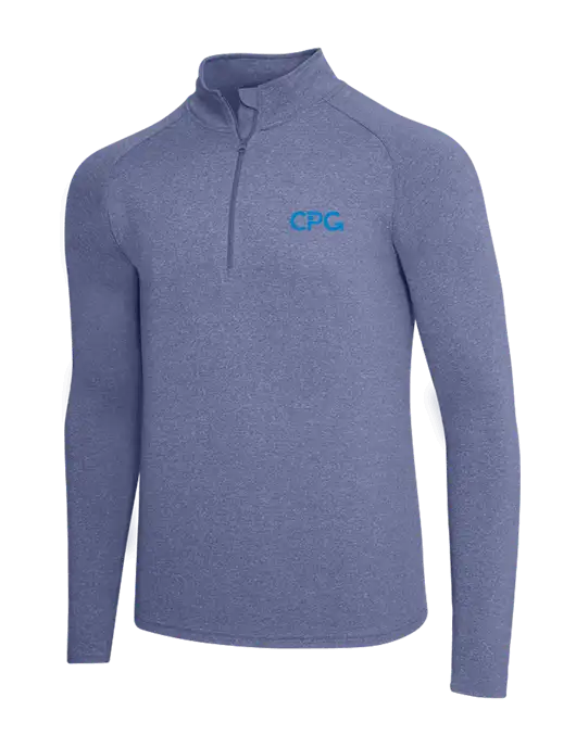 Navy Heather Sport Wick Stretch 1/4 Zip Pullover w/CPG Logo