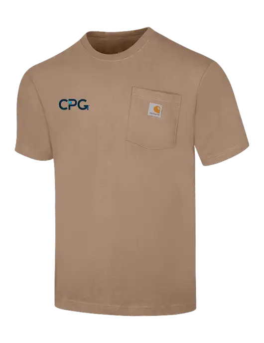 Carhartt Workwear Dark Tan Pocket Short Sleeve T-Shirt w/CPG Logo