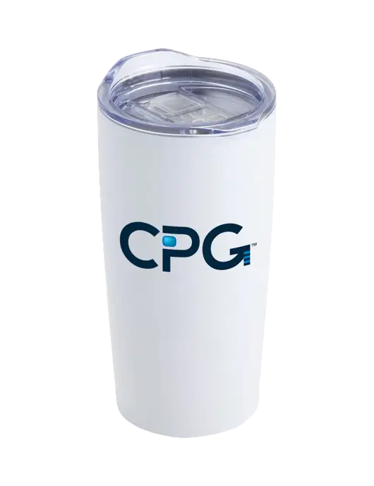 Society White 20 oz Insulated Tumbler w/CPG Logo