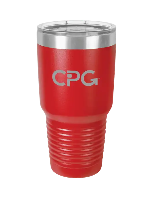 Polar Camel 30 oz Powder Coated Red Vacuum Insulated Tumbler  w/CPG Logo