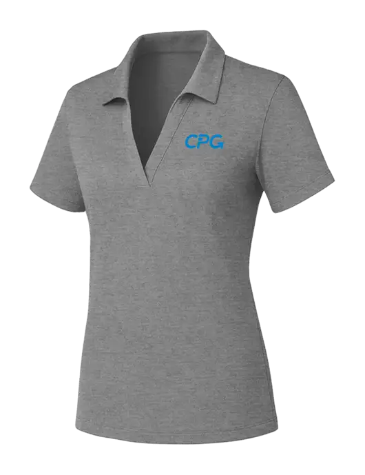 Womens Medium Grey Heather PosiCharge RacerMesh Polo w/CPG Logo