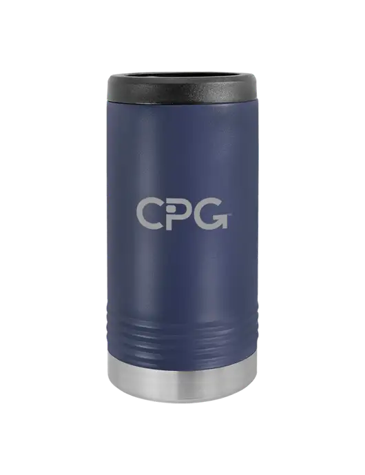 Polar Camel Powder Coated Navy Vacuum Insulated Slim Beverage Holder w/CPG Logo