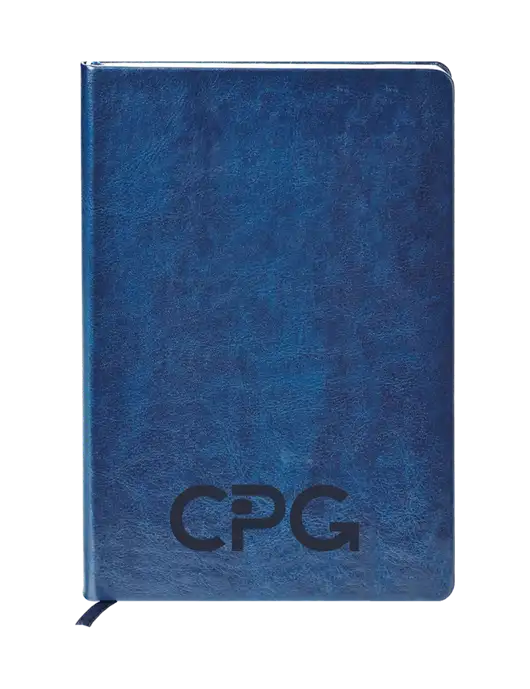 Fabrizio Blue Hard Cover 5.75 x 8.3 Journal w/CPG Logo