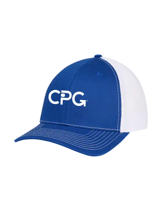 Richardson Adjustable Snapback Original 112 Trucker Cap Royal w/White Mesh w/CPG Logo