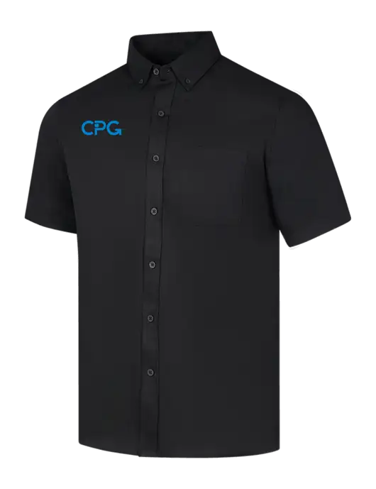 Short Sleeve Deep Black Superpro React Twill Shirt w/CPG Logo