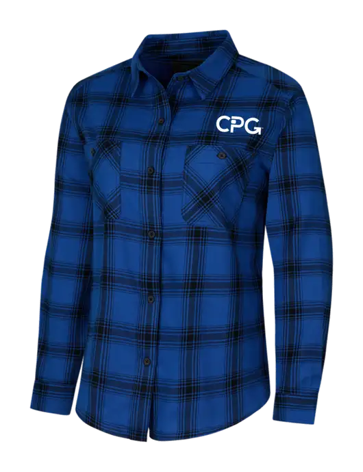 Womens Royal/Black Plaid Flannel Shirt w/CPG Logo