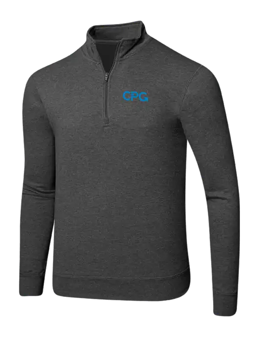 Dark Heather Grey 8.5 oz Ring Spun 1/4 Zip Pullover Sweatshirt w/CPG Logo