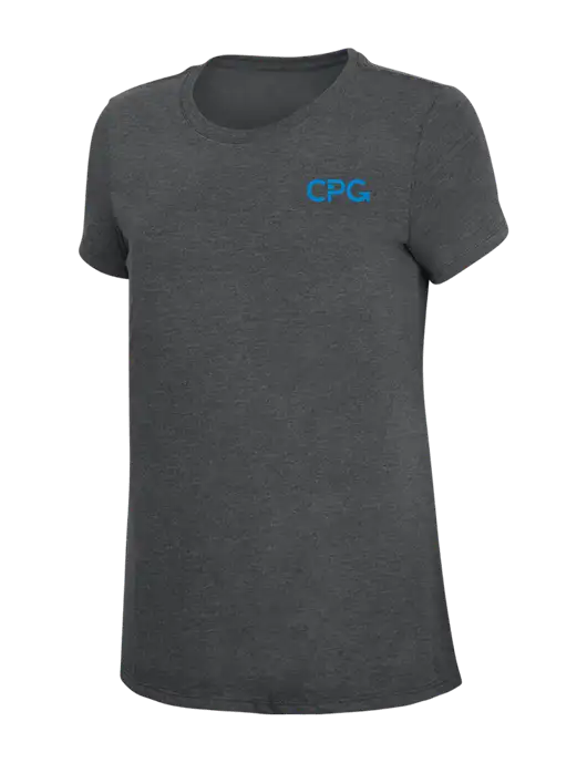 Womens Simply Soft Charcoal 4.5oz Poly/Combed Ring Spun Cotton T-Shirt w/CPG Logo