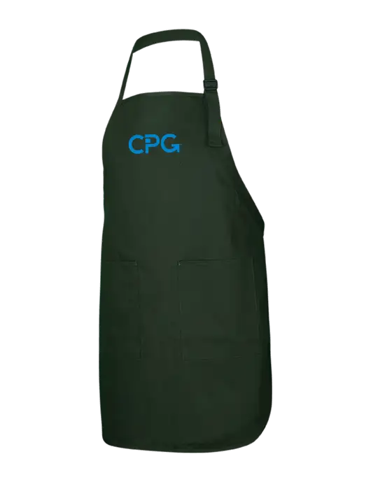 Full-Length Dark Green Apron With Pockets w/CPG Logo