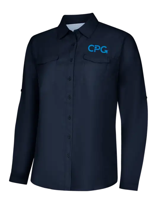 Womens Navy Long Sleeve UV Daybreak Shirt w/CPG Logo