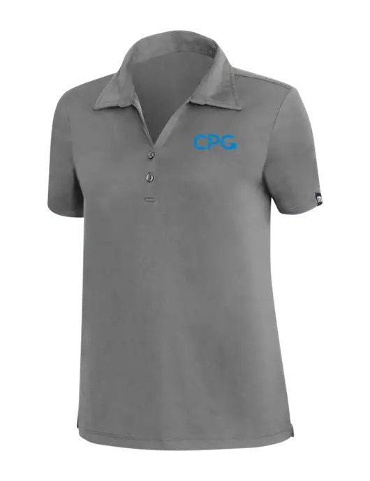 TravisMathew Med Dark Grey Womens Coto Performance Polo w/CPG Logo