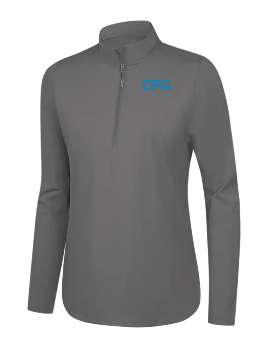  Womens Dark Medium Grey C-FREE Double Knit 1/4-Zip w/CPG Logo