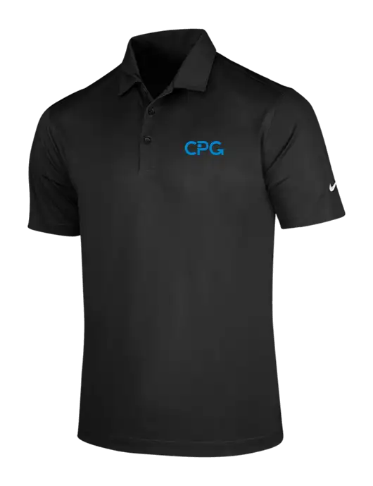 NIKE Black Dri-Fit Vertical Mesh Polo w/CPG Logo