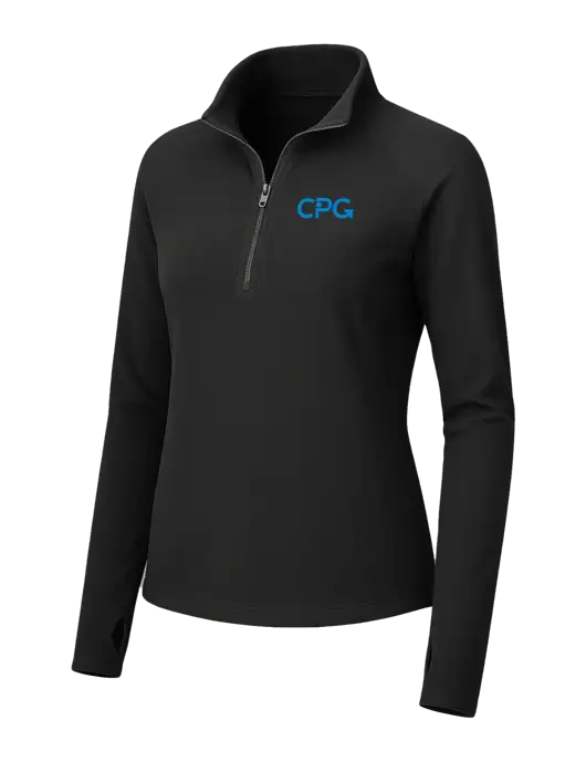 Womens Black Microfleece 1/2 Zip Pullover w/CPG Logo