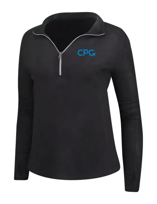 Womens Black Microfleece 1/2 Zip Pullover w/CPG Logo