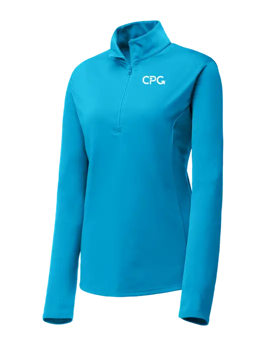 Sapphire Blue Womens Posicharge Competitor ¼ Zip Pullover w/CPG Logo