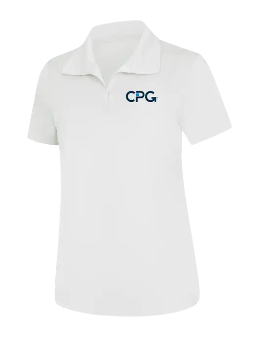 Womens White Micropique Sport-Wick Polo w/CPG Logo