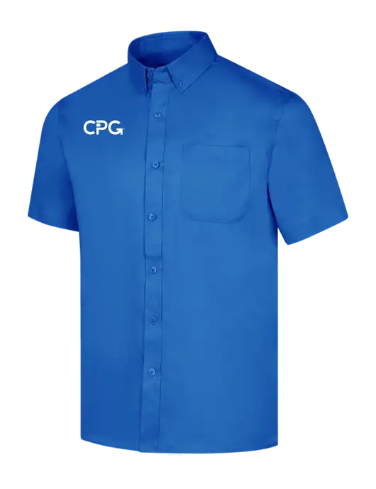 Short Sleeve Royal Blue Superpro React Twill Shirt w/CPG Logo