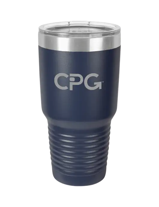 Polar Camel 30 oz Powder Coated Navy Vacuum Insulated Tumbler w/CPG Logo