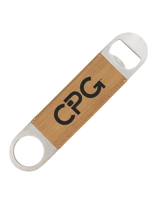 Bamboo Leatherette Bottle Opener w/CPG Logo