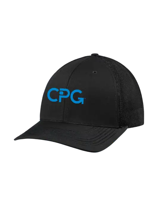 Richardson Adjustable Snapback Original 112 Trucker Cap Black w/Black Mesh w/CPG Logo