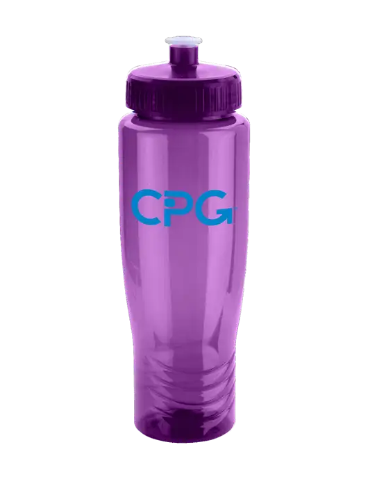 Roam Purple 28 oz Eco-Polyclear Bottle with Push Pull Lid w/CPG Logo