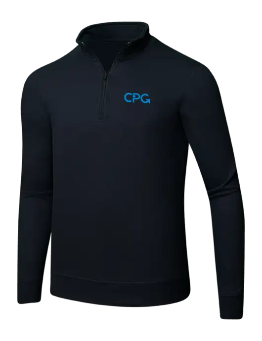 Jet Black 8.5 oz Ring Spun 1/4 Zip Pullover Sweatshirt w/CPG Logo
