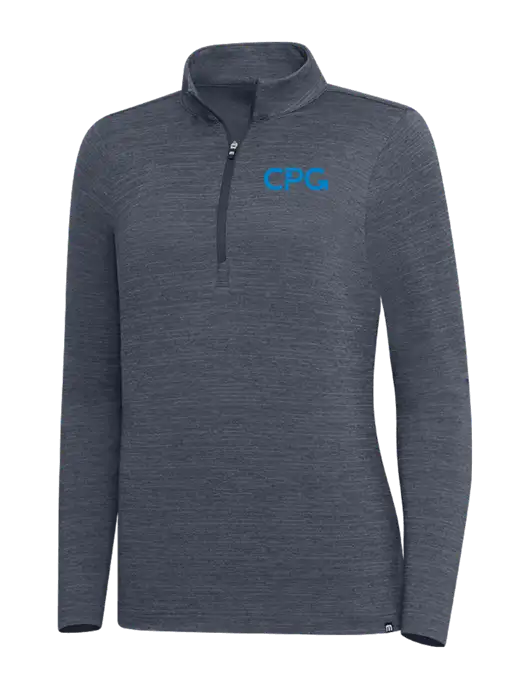 TravisMathew Navy Heather Womens Crestview 1/4 Zip w/CPG Logo