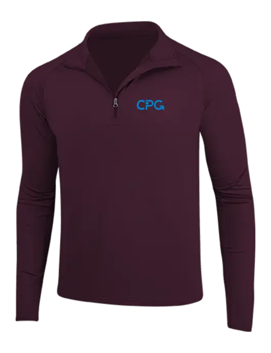Maroon Sport Wick Stretch 1/4 Zip Pullover w/CPG Logo