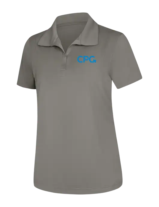 Womens Medium Grey Micropique Sport-Wick Polo w/CPG Logo