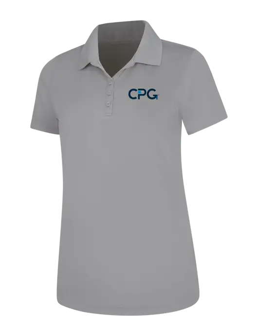 Light Grey Womens Dry Zone UV Mesh Polo w/CPG Logo