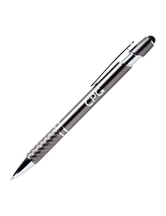 Valencia Gunmetal Stylus Pen - Black Ink w/CPG Logo