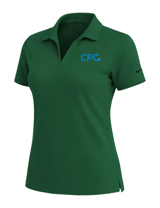 NIKE Dark Green Womens Dri-Fit Micro Pique Polo w/CPG Logo