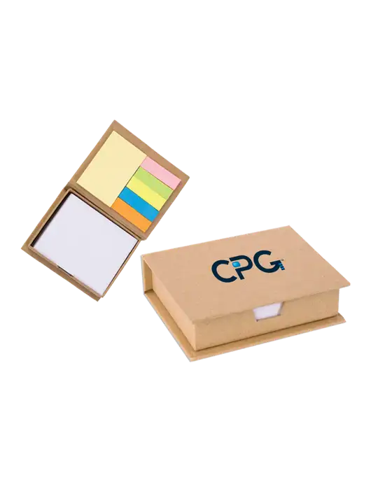 Eco-Recycled Sticky Note Memo Case, 4.56 x 3.75 w/CPG Logo