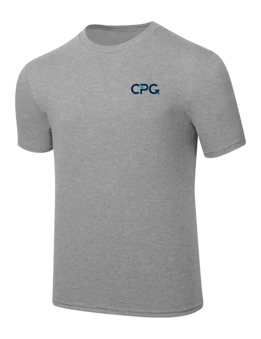 Simply Soft Heathered Light Grey 4.5oz  Poly/Combed Ring Spun Cotton T-Shirt w/CPG Logo