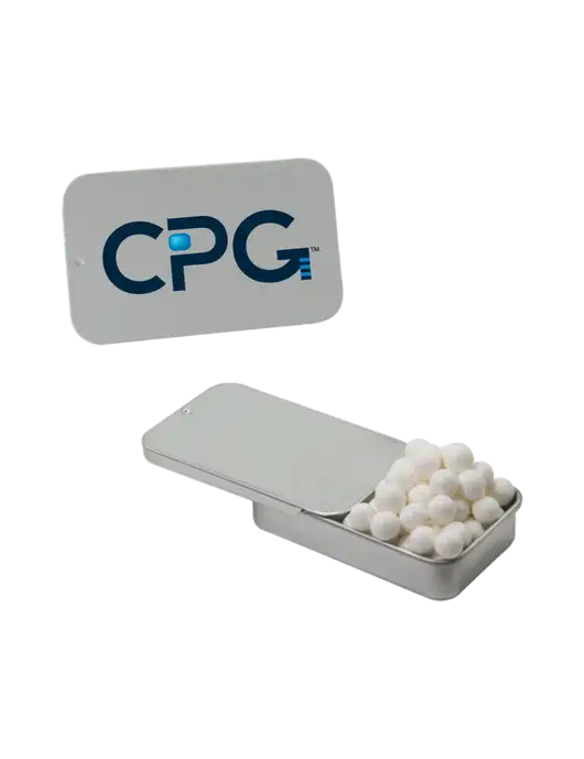 Signature Peppermints In Silver Slider Tin w/CPG Logo