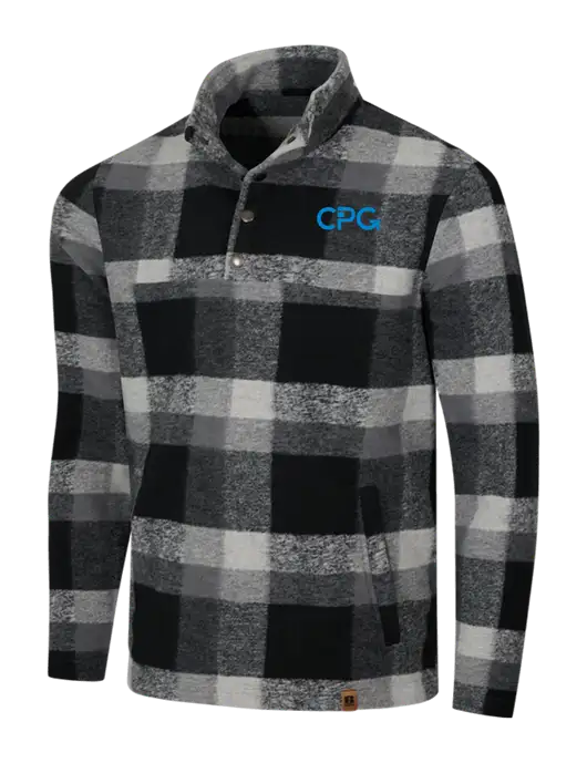 Russell Outdoors Black/White Plaid Basin Snap Pullover w/CPG Logo