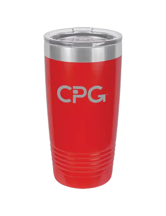 Polar Camel 20 oz Powder Coated Red Vacuum Insulated Tumbler w/CPG Logo