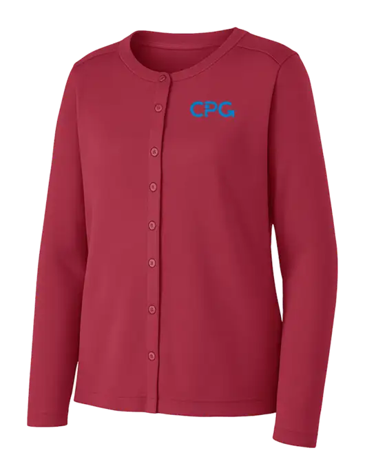 Rich Red Womens Concept Stretch Button-Front Cardigan Sweater w/CPG Logo