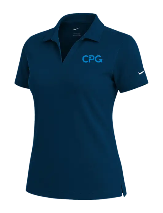 NIKE Navy Womens Dri-Fit Micro Pique Polo w/CPG Logo