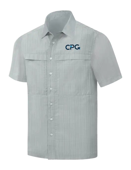 Light Grey Crosshatch Short Sleeve UV Daybreak Shirt w/CPG Logo