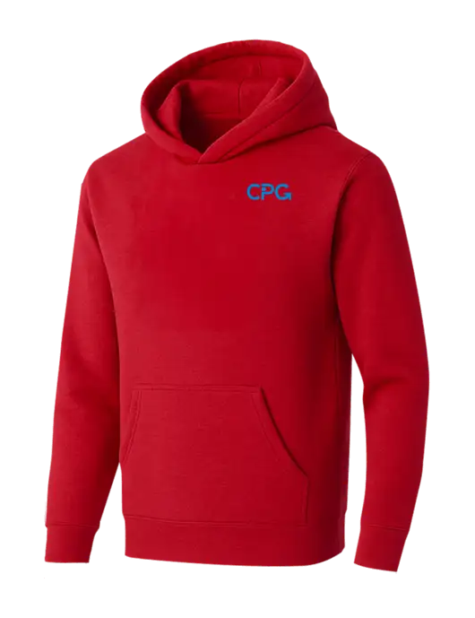 BELLA+CANVAS Red Sponge Fleece Pullover Hoodie w/CPG Logo