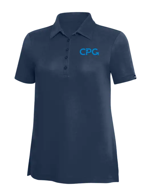 TravisMathew Navy Solid Womens Oceanside Polo w/CPG Logo