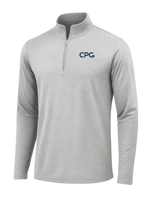 Light Grey Heather Posicharge Tri-Blend Wicking 1/4 Zip Pullover w/CPG Logo