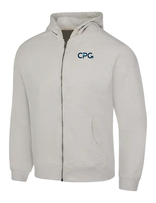 Very Light Grey Heather Re-Fleece Full-Zip Hoodie w/CPG Logo