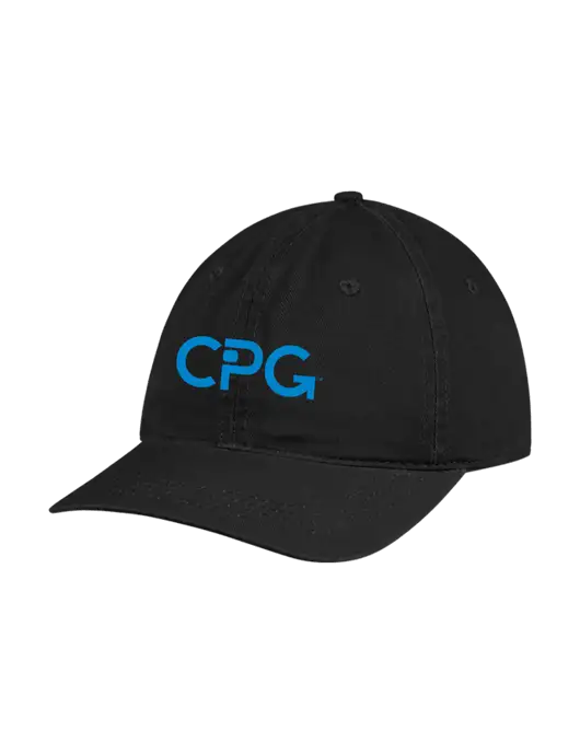 Garment Washed Unstructured Twill Black Cap w/CPG Logo