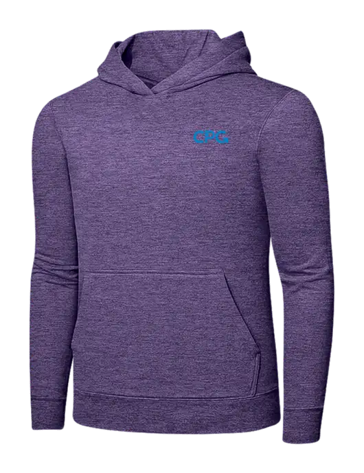 Heather Purple 7.8. oz Ring Spun Hooded Sweatshirt w/CPG Logo