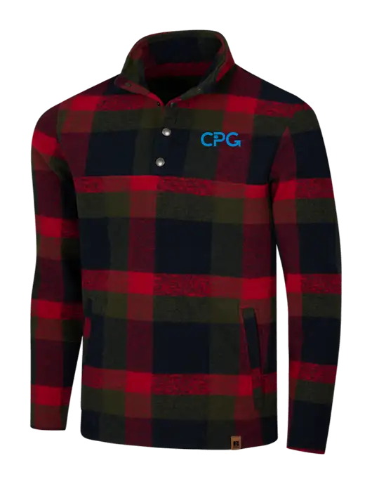Russell Outdoors Red/Black Plaid Basin Snap Pullover w/CPG Logo