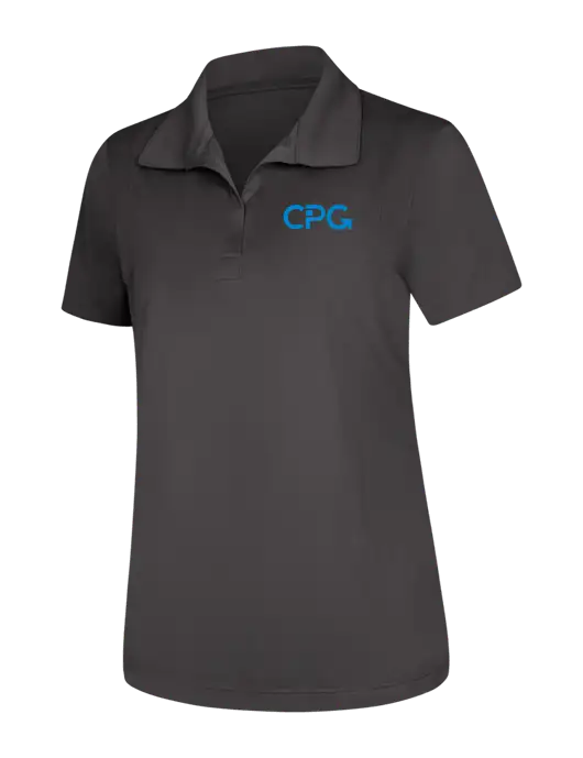 Womens Dark Grey Micropique Sport-Wick Polo w/CPG Logo